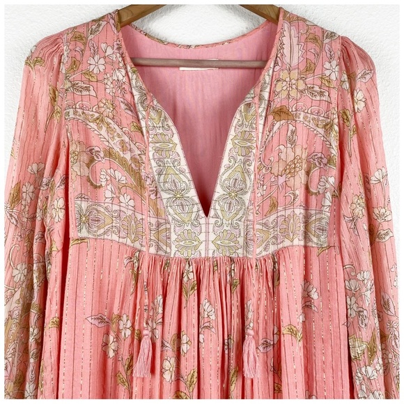 Spell And The Gypsy Collective Hendrix Boho Midi Dress in Dusty Pink Size Small - Picture 12 of 15